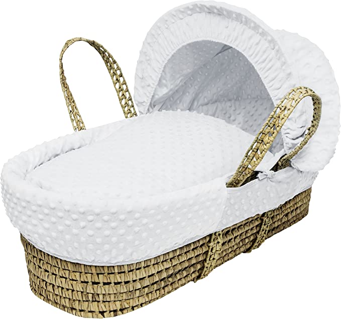 Kinder Valley Palm Moses Basket, White Dimple