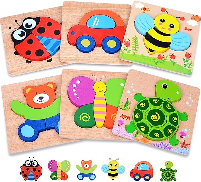 MAGIFIRE Wooden Toddler Puzzles Gifts Toys for 1 2 3 Year Old